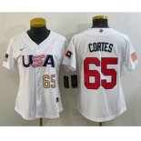 Women's USA Baseball #65 Nestor Cortes Number 2023 White World Classic Stitched Jersey