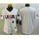 Women's USA Baseball Blank 2023 White World Baseball Classic Stitched Jersey