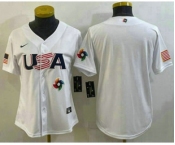 Women's USA Baseball Blank 2023 White World Baseball Classic Stitched Jersey