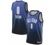 Men's 2023 All-Star #0 Jayson Tatum Blue Game Swingman Stitched Basketball Jersey