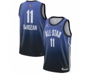 Men's 2023 All-Star #11 DeMar DeRozan Blue Game Swingman Stitched Basketball Jersey