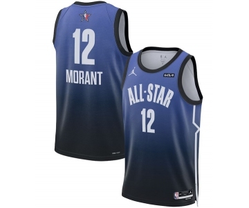 Men's 2023 All-Star #12 Ja Morant Blue Game Swingman Stitched Basketball Jersey