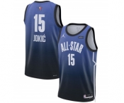 Men's 2023 All-Star #15 Nikola Jokic Blue Game Swingman Stitched Basketball Jersey