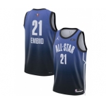 Men's 2023 All-Star #21 Joel Embiid Blue Game Swingman Stitched Basketball Jersey