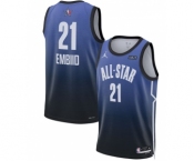 Men's 2023 All-Star #21 Joel Embiid Blue Game Swingman Stitched Basketball Jersey