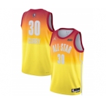 Men's 2023 All-Star #30 Stephen Curry Orange Game Swingman Stitched Basketball Jersey