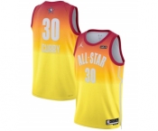 Men's 2023 All-Star #30 Stephen Curry Orange Game Swingman Stitched Basketball Jersey