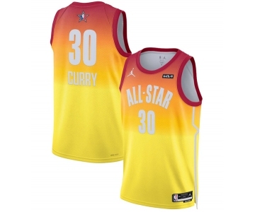 Men's 2023 All-Star #30 Stephen Curry Orange Game Swingman Stitched Basketball Jersey