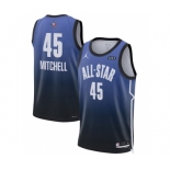 Men's 2023 All-Star #45 Donovan Mitchell Blue Game Swingman Stitched Basketball Jersey