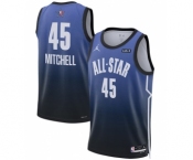 Men's 2023 All-Star #45 Donovan Mitchell Blue Game Swingman Stitched Basketball Jersey