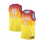 Men's 2023 All-Star #45 Donovan Mitchell Orange Game Swingman Stitched Basketball Jersey