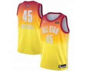 Men's 2023 All-Star #45 Donovan Mitchell Orange Game Swingman Stitched Basketball Jersey