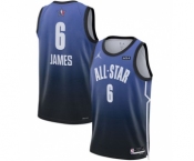 Men's 2023 All-Star #6 LeBron James Blue Game Swingman Stitched Basketball Jersey