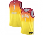 Men's 2023 All-Star #7 Kevin Durant Orange Game Swingman Stitched Basketball Jersey