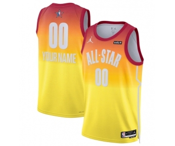 Men's 2023 All-Star Active Player Custom Orange Game Swingman Stitched Basketball Jersey