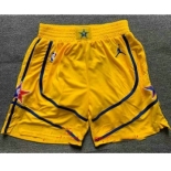 Men's Yellow Western Conference Stitched 2021 NBA All Star Shorts