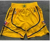 Men's Yellow Western Conference Stitched 2021 NBA All Star Shorts