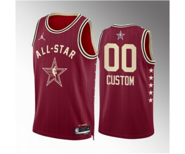 Men 2024 All Star Active Player Custom Crimson Game Swingman Stitched Basketball Jersey