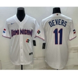 Men's Dominican Republic Baseball #11 Rafael Devers 2023 White World Baseball Classic Stitched Jersey