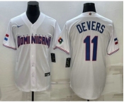 Men's Dominican Republic Baseball #11 Rafael Devers 2023 White World Baseball Classic Stitched Jerseys