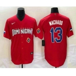 Men's Dominican Republic Baseball #13 Manny Machado 2023 Red World Classic Stitched Jersey