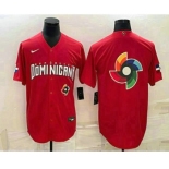 Men's Dominican Republic Baseball 2023 Red World Big Logo With Patch Classic Stitched Jersey