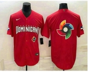 Men's Dominican Republic Baseball 2023 Red World Big Logo With Patch Classic Stitched Jersey