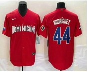 Men's Dominican Republic Baseball #44 Julio Rodriguez 2023 Red World Classic Stitched Jersey