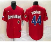 Men's Dominican Republic Baseball #44 Julio Rodriguez 2023 Red World Classic Stitched Jerseys