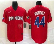 Men's Dominican Republic Baseball #44 Julio Rodriguez Number 2023 Red World Classic Stitched Jersey1