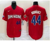 Men's Dominican Republic Baseball #44 Julio Rodriguez Number 2023 Red World Classic Stitched Jersey