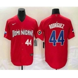 Men's Dominican Republic Baseball #44 Julio Rodriguez Number 2023 Red World Classic Stitched Jerseys