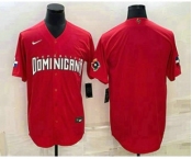 Men's Dominican Republic Baseball Blank 2023 Red World Classic Stitched Jerseys