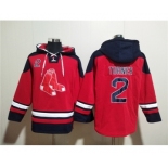 Men's Boston Red Sox #2 Justin Turner Red Ageless Must-Have Lace-Up Pullover Hoodie