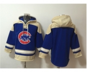 Men's Chicago Cubs Blank Ageless Must-Have Lace-Up Pullover Hoodie