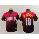 Youth Philadelphia Phillies #10 JT Realmuto Red 2024 City Connect Limited Jersey