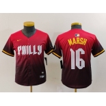 Youth Philadelphia Phillies #16 Brandon Marsh Red 2024 City Connect Limited Jersey