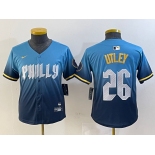 Youth Philadelphia Phillies #26 Chase Utley Blue 2024 City Connect Limited Stitched Jersey