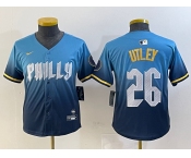 Youth Philadelphia Phillies #26 Chase Utley Blue 2024 City Connect Limited Stitched Jersey