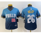 Youth Philadelphia Phillies #26 Chase Utley Blue 2024 City Connect Limited Stitched Jerseys