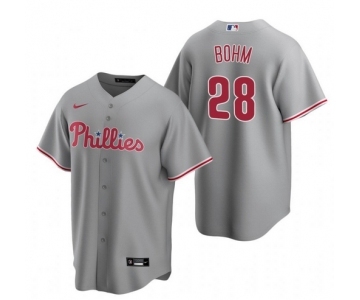 Youth Philadelphia Phillies #28 Alec Bohm Gray Road Jersey