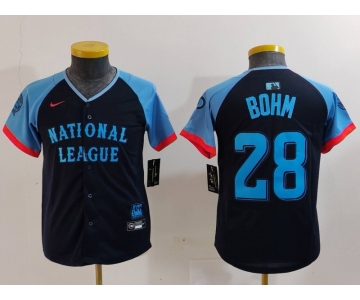 Youth Philadelphia Phillies #28 Alec Bohm Navy 2024 All Star Limited Stitched Jersey