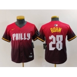 Youth Philadelphia Phillies #28 Alec Bohm Red 2024 City Connect Limited Jersey