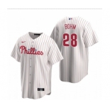 Youth Philadelphia Phillies #28 Alec Bohm White Home stitch Jersey