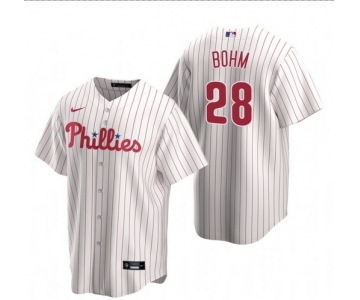 Youth Philadelphia Phillies #28 Alec Bohm White Home stitch Jersey