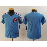 Youth Philadelphia Phillies Blank Light Blue Cooperstown Cool Base Jersey