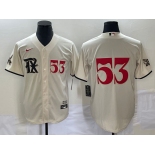 Women Texas Rangers #53 Adolis Garcia Number Cream 2023 City Connect Stitched Baseball Jerseys