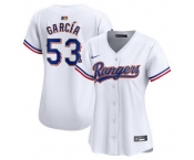 Women Texas Rangers 53 Adolis Garcia White 2024 Gold Collection Stitched Baseball Jersey