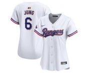 Women Texas Rangers 6 Josh Jung White 2024 Gold Collection Stitched Baseball Jersey