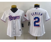 Women's Texas Rangers #2 Marcus Semien White 2024 Gold Collection Limited Cool Base Jersey